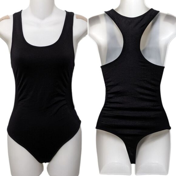 NWT SOHO GIRLS Black Racerback Best Basic Bodysuit OSFM - Picture 1 of 6